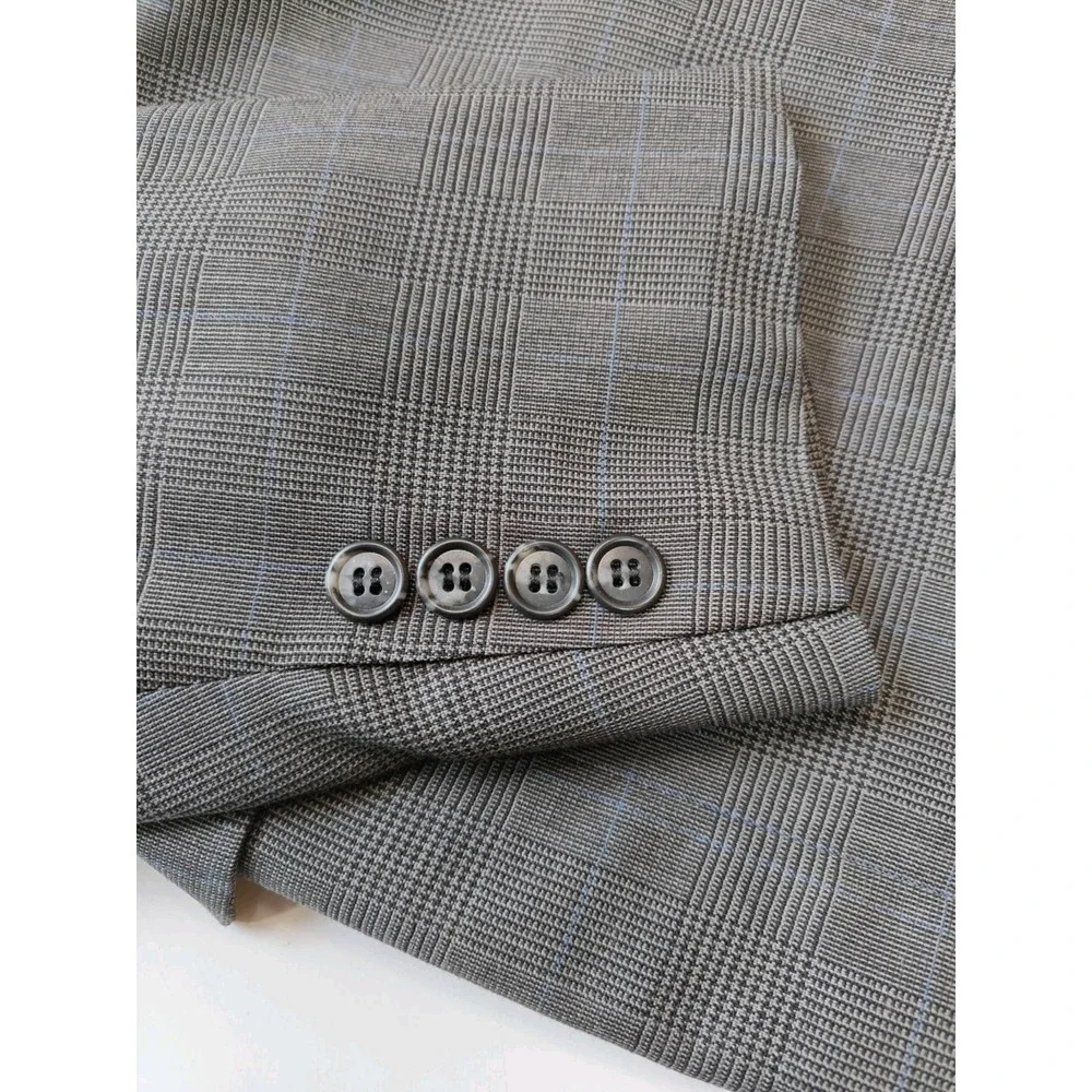 Jos A Bank Vintage Mens Wool Sports Coat 41R Gray Glen Plaid USA 2 Button M803